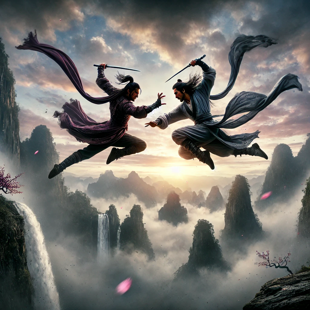 Combat dans les airs. Wuxia